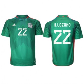 Mexiko Hirving Lozano #22 Hemmakläder VM 2022 Kortärmad